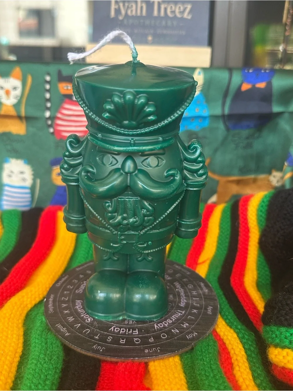 Forest Green Nutcracker Candle